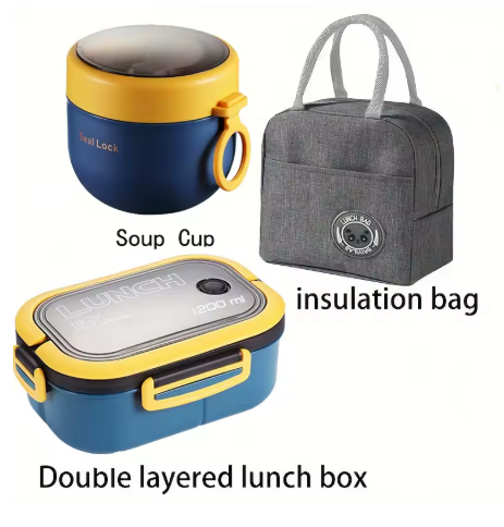Swift-Food Set™ Completo | Kit Pranzo Completo con Lunch Box + Borsa Termica + Tazza Zuppa