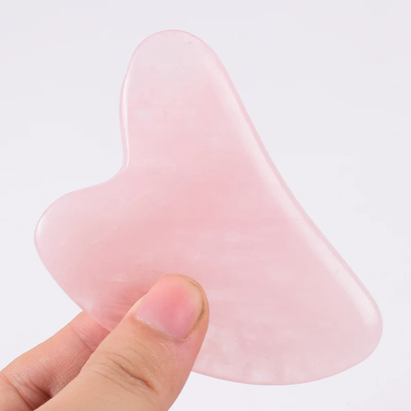 StoneRoll™ – Quarzo Rosa | Massaggio Viso e Collo | Doppio Roller + Gua Sha