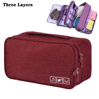 Travel-Organizer Elite™ | Borsa Multi-Scomparto per Biancheria e Cosmetici - Organizer da Viaggio a Strati Differenziati