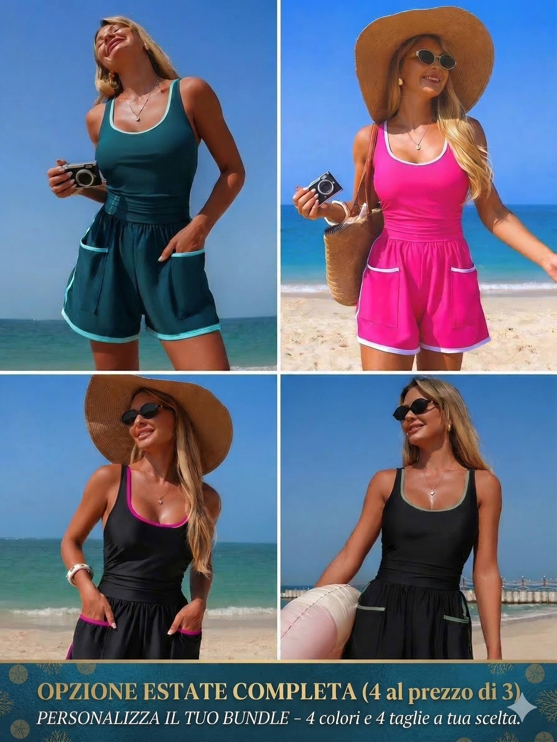 RivieraRelax™ | Costume Curvy con Tasche - Comfort Totale e Stile