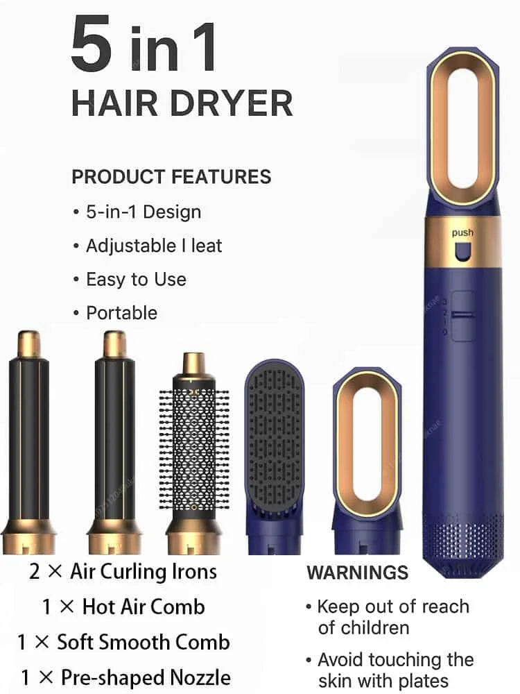 GlobTreater™ Air-Stylist Pro | Multistyler 5-in-1 con Custodia Premium in Pelle