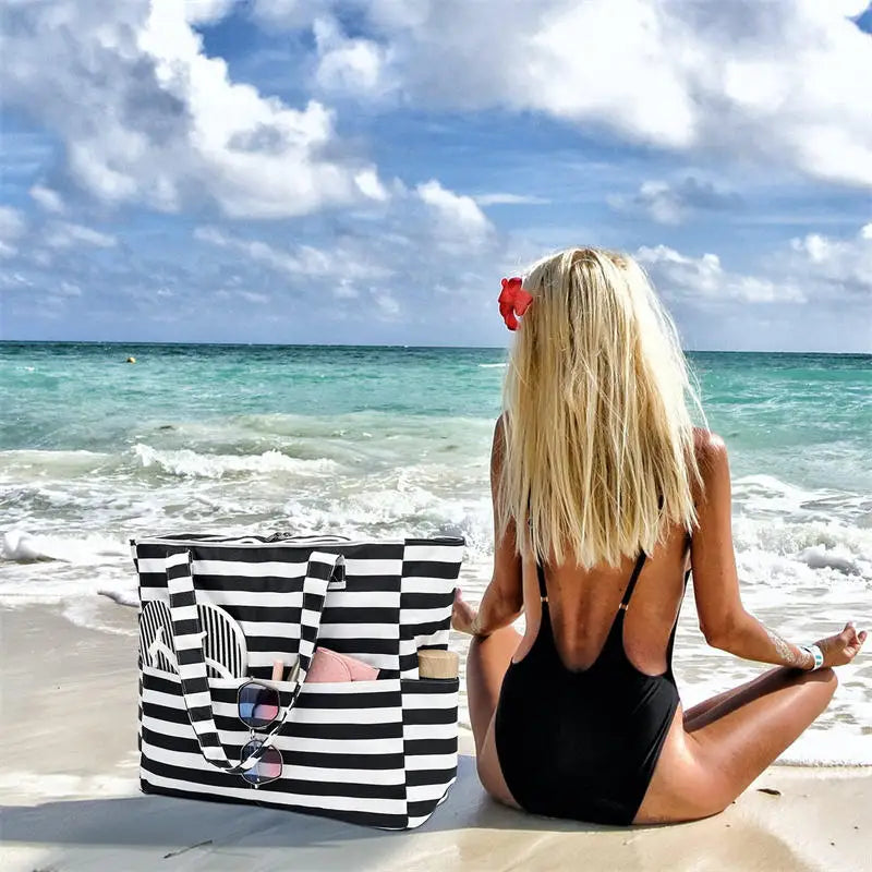 Summer-Tote™ | Borsa da Spiaggia Impermeabile in Oxford di Grande Capacità - Tasche Esterne per Accessori