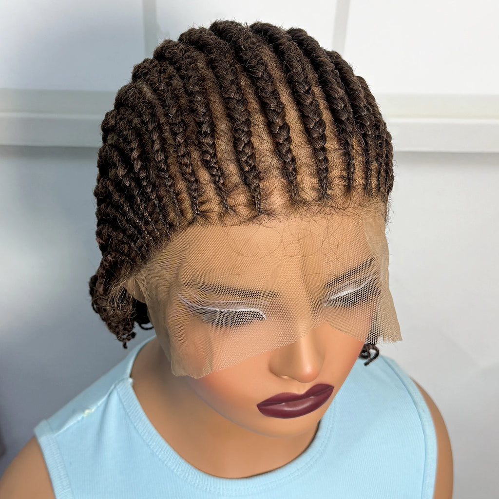 BraidedBob™ | Parrucca Sintetica Premium con Treccine Senza Nodi - Full Lace HD e Baby Hair