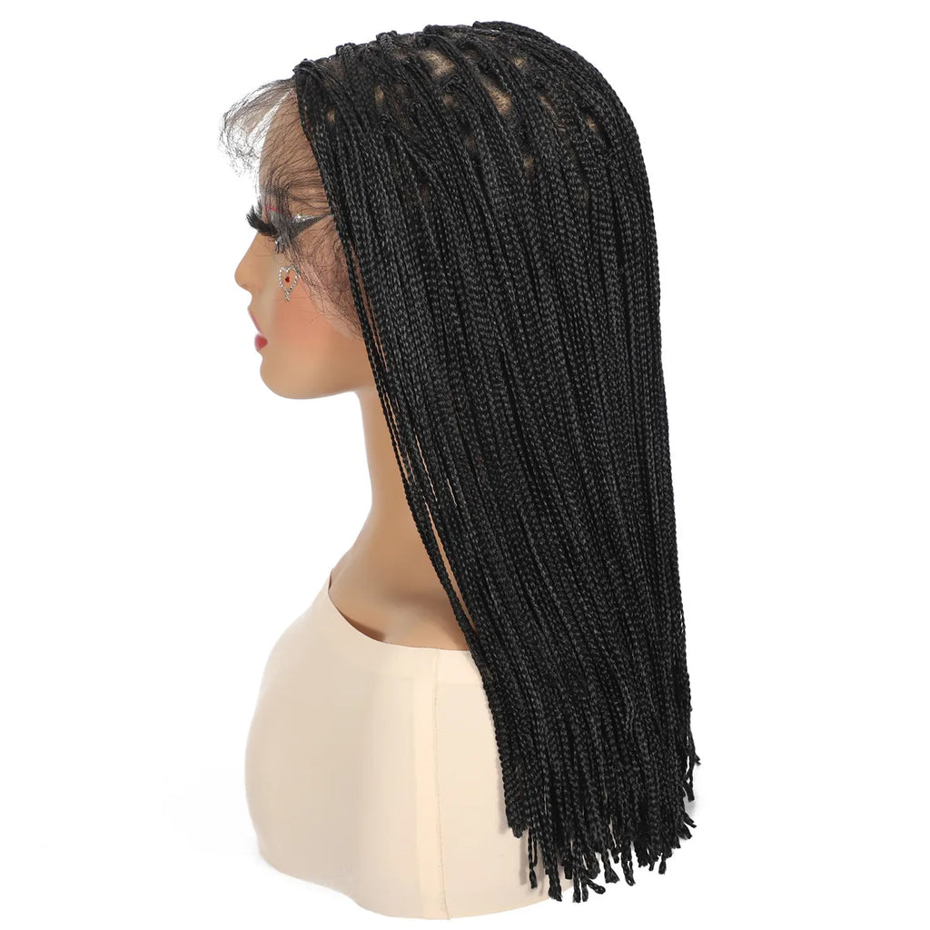 LaceBraids™ | Parrucca con Treccine African Style - Effetto Naturale Senza Nodi (30-60 cm) | Deep Black Edition