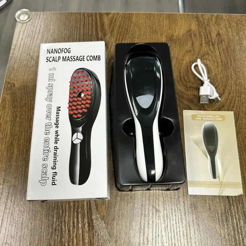 GlobTreater™ Hair-Regrow Pro - Spazzola Professionale Anticaduta e Massaggiante con Fototerapia LED | Applicatore Olio Integrato