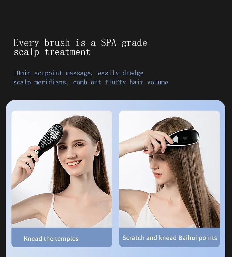 GlobTreater™ Hair-Regrow Pro - Spazzola Professionale Anticaduta e Massaggiante con Fototerapia LED | Applicatore Olio Integrato