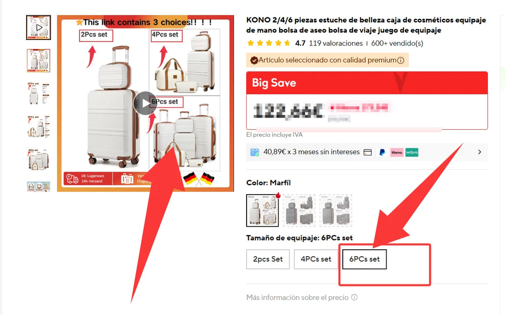 Globtreater™ Set | Kit Bagagli Coordinati Rigidi con Beauty Case e Organizer - Set Valigie Trolley 2/4/6 Pezzi