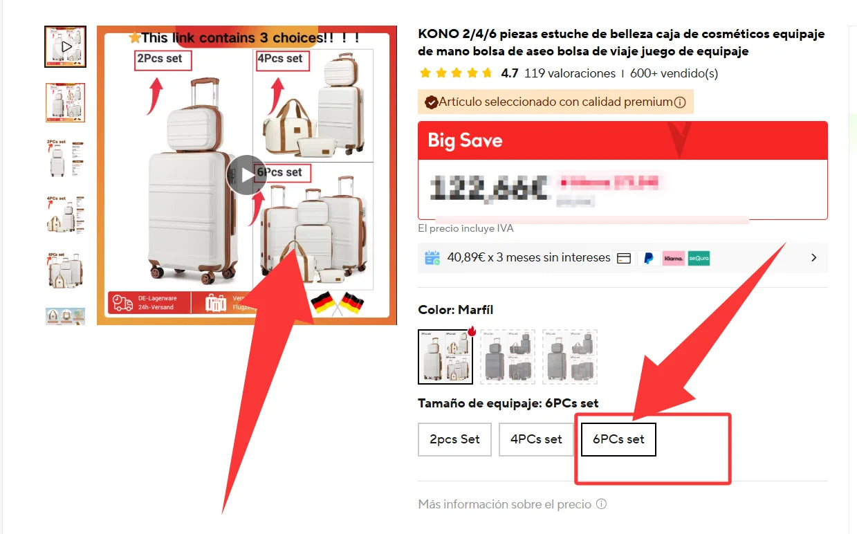 Globtreater™ Set | Kit Bagagli Coordinati Rigidi con Beauty Case e Organizer - Set Valigie Trolley 2/4/6 Pezzi