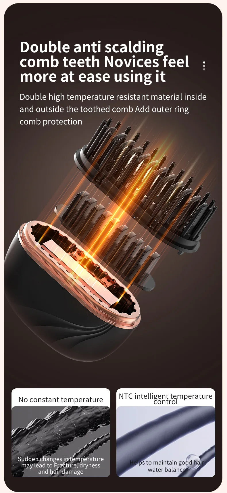 Pocket-Sleek™ Pro | Mini Spazzola Lisciante Con 3 Livelli di calore - Ricaricabile da Viaggio