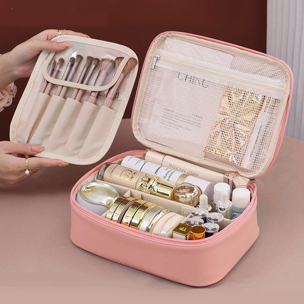 Vanity-Case Pro™ | Borsa da Trucco in Ecopelle a Doppio Strato - Beauty Case professionale da Viaggio