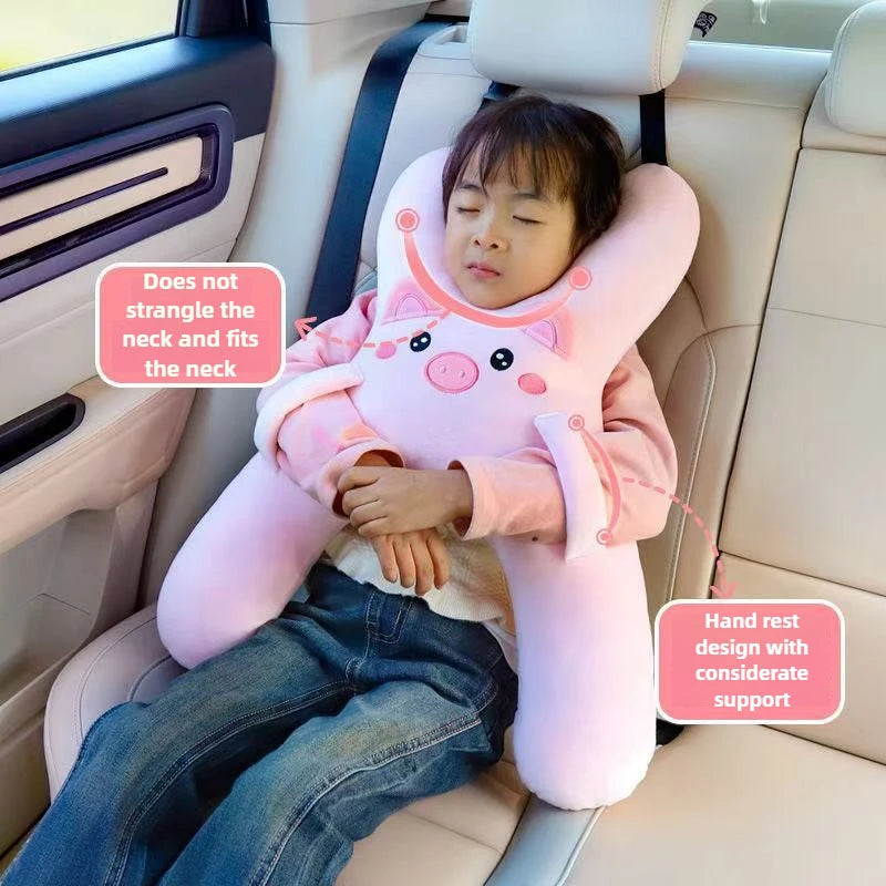 Sleep-Safe Travel Pillow™ | Cuscino Auto Protettivo e Confortevole per Bambini - Cuscino da Viaggio con Cintura di Sicurezza