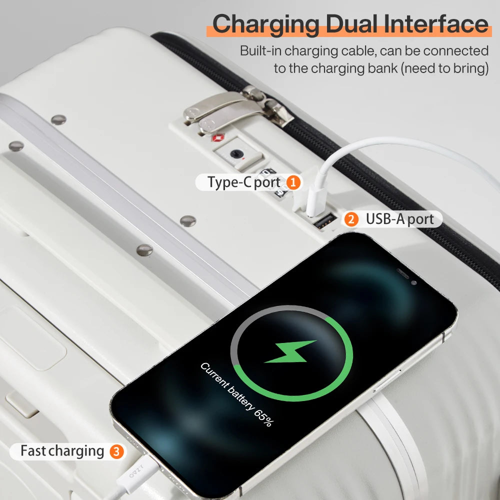 GlobTreater™ Aluminum Pro – Trolley Rigido Business con Porta USB e Dock Multi-Funzione