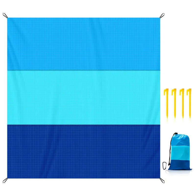 OceanMat SandFree™ | Tappetino da Spiaggia Ultra-Leggero con Picchetti - Antisabbia e Impermeabile