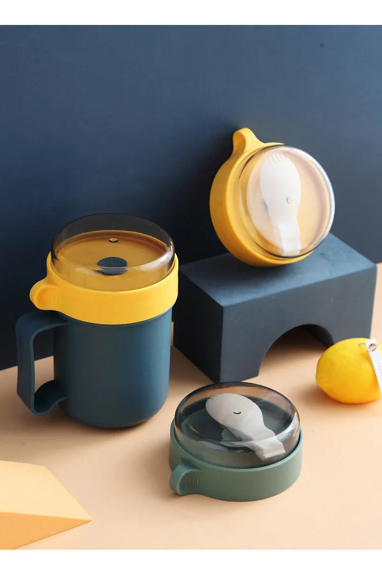 Swift-Soup Cup™ - Comfort | Tazza Termica Ermetica per Zuppa e Colazione - 500ml | con Cucchiaio Integrato e Manico Ergonomico