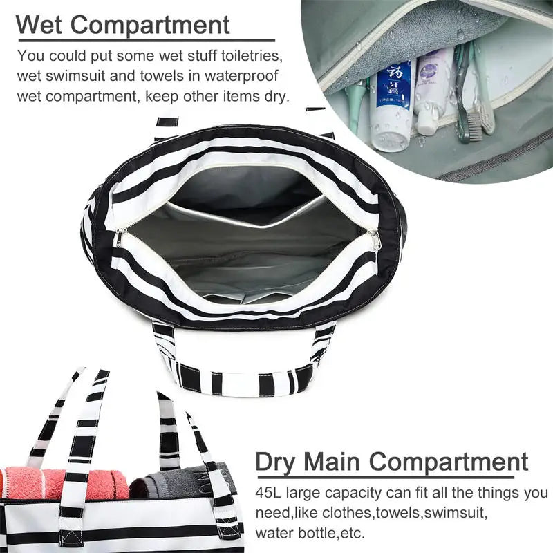 Summer-Tote™ | Borsa da Spiaggia Impermeabile in Oxford di Grande Capacità - Tasche Esterne per Accessori