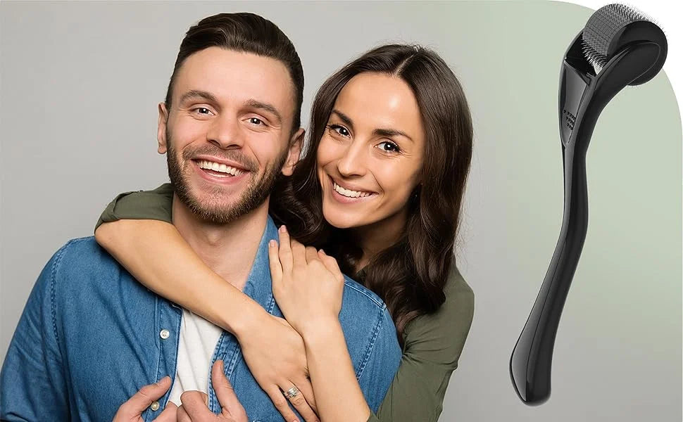 Derma-Boost™ Pro | Roller Micro-Aghi 540 per Capelli e Barba (0.2mm - 0.25mm - 0.3mm) | Trattamento Pelle e Viso