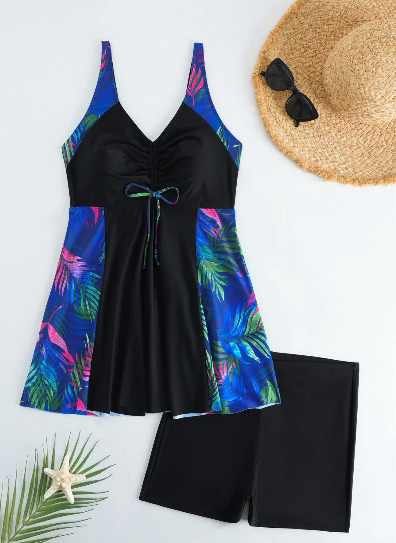 BeautyCurve™ Plus | Costume Modellante "Armonia Tropicale" - 8 Varianti di colore | Comfort Totale XL-5XL