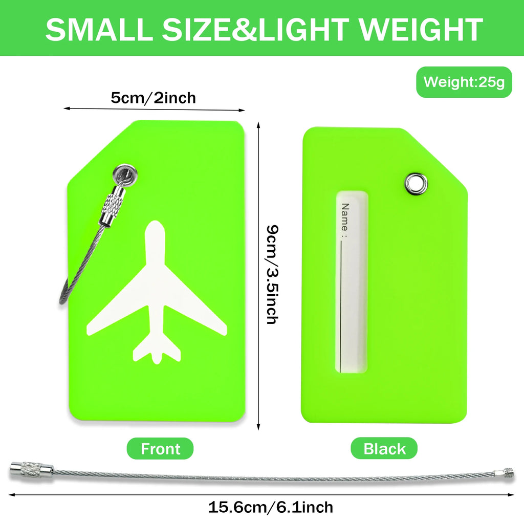 SkyID Elite™ – Set Etichette Valigia Identificative (4 Pezzi) | Silicone Flessibile & Cavo in Acciaio