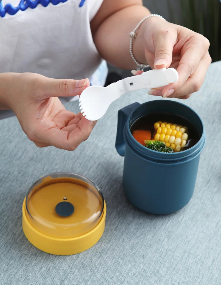 Swift-Soup Cup™ - Comfort | Tazza Termica Ermetica per Zuppa e Colazione - 500ml | con Cucchiaio Integrato e Manico Ergonomico
