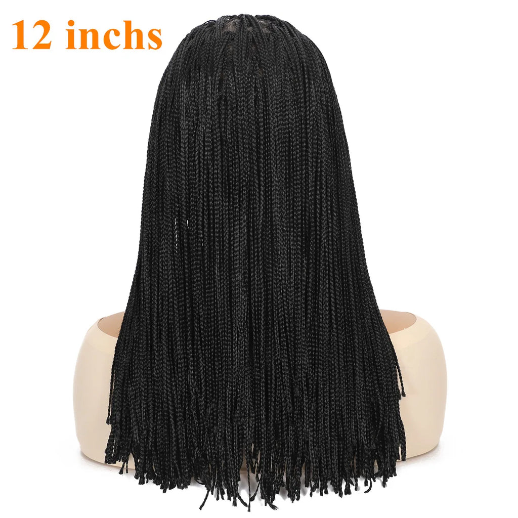 LaceBraids™ | Parrucca con Treccine African Style - Effetto Naturale Senza Nodi (30-60 cm) | Deep Black Edition