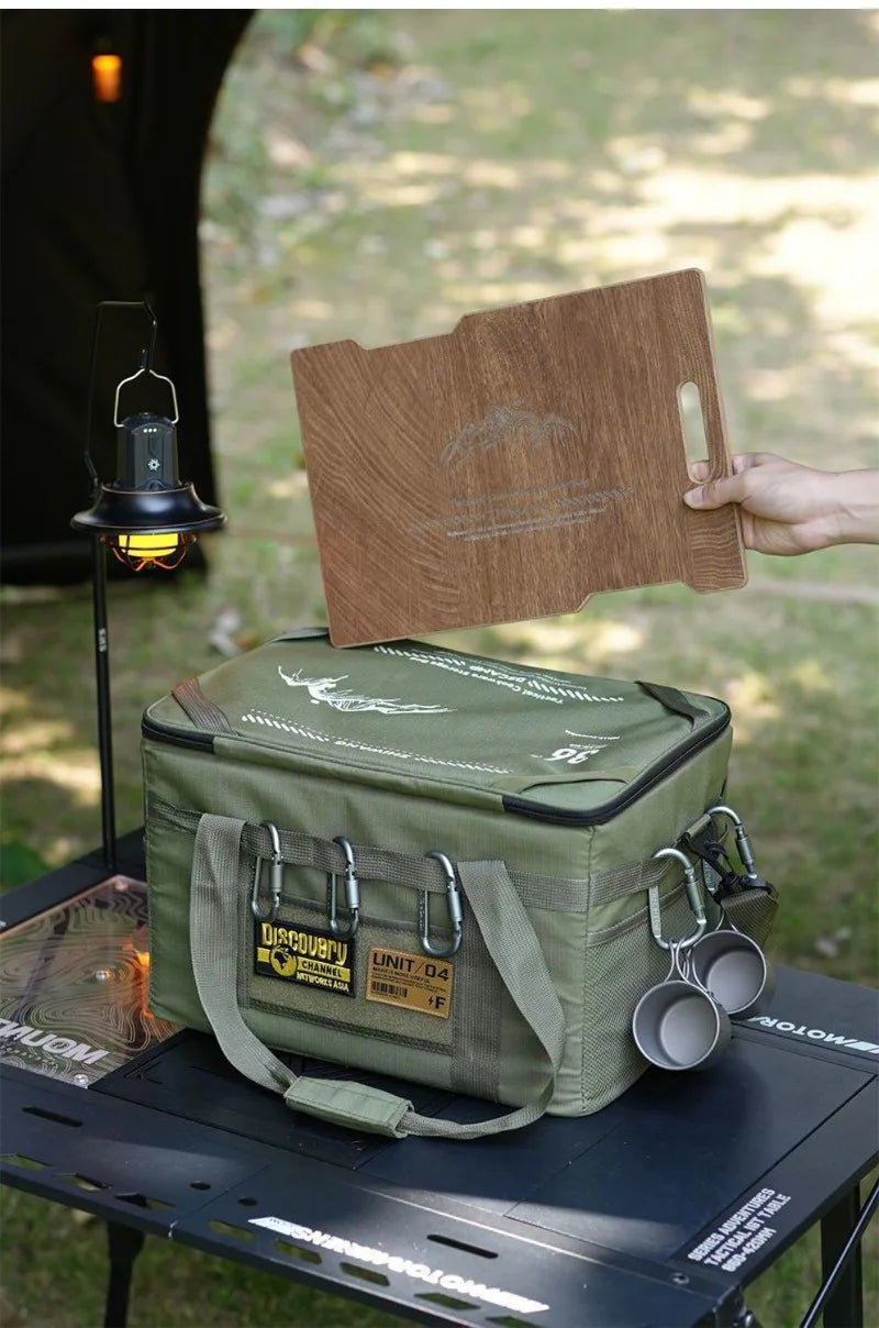 Tactical-Camp Box™ | Borsa Termica Multifunzionale con Tavolo Integrato - Borsa Porta Attrezzatura