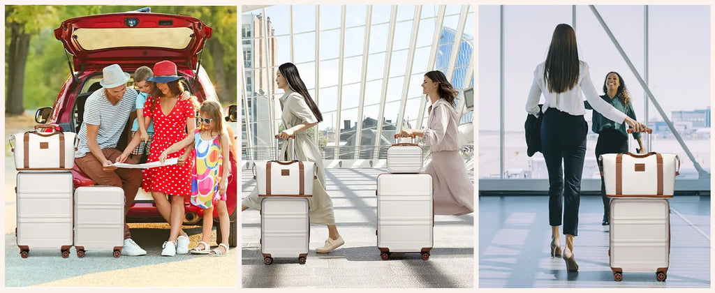 Globtreater™ Set | Kit Bagagli Coordinati Rigidi con Beauty Case e Organizer - Set Valigie Trolley 2/4/6 Pezzi