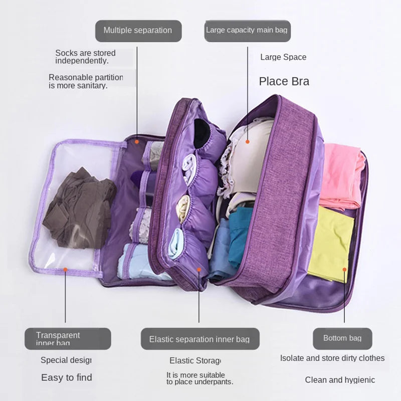 Travel-Organizer Elite™ | Borsa Multi-Scomparto per Biancheria e Cosmetici - Organizer da Viaggio a Strati Differenziati