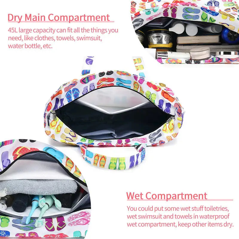 Summer-Tote™ | Borsa da Spiaggia Impermeabile in Oxford di Grande Capacità - Tasche Esterne per Accessori