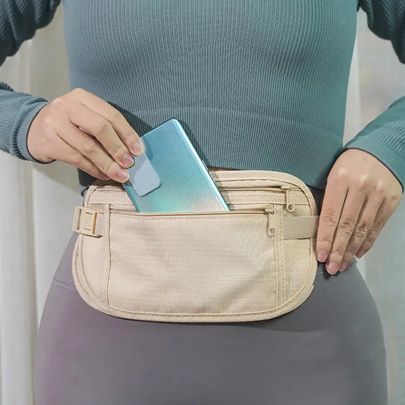 Secure-Travel™ Slim | Marsupio Antifurto Sottile per Soldi e Documenti - Design Discreto per Viaggi e Corsa