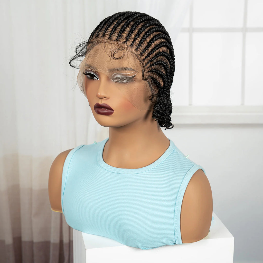 BraidedBob™ | Parrucca Sintetica Premium con Treccine Senza Nodi - Full Lace HD e Baby Hair