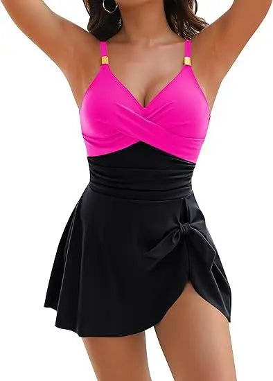 RivieraChic™ | Costume Intero Modellante - Slim Fit | Scollo a V Profondo e Schiena Scoperta