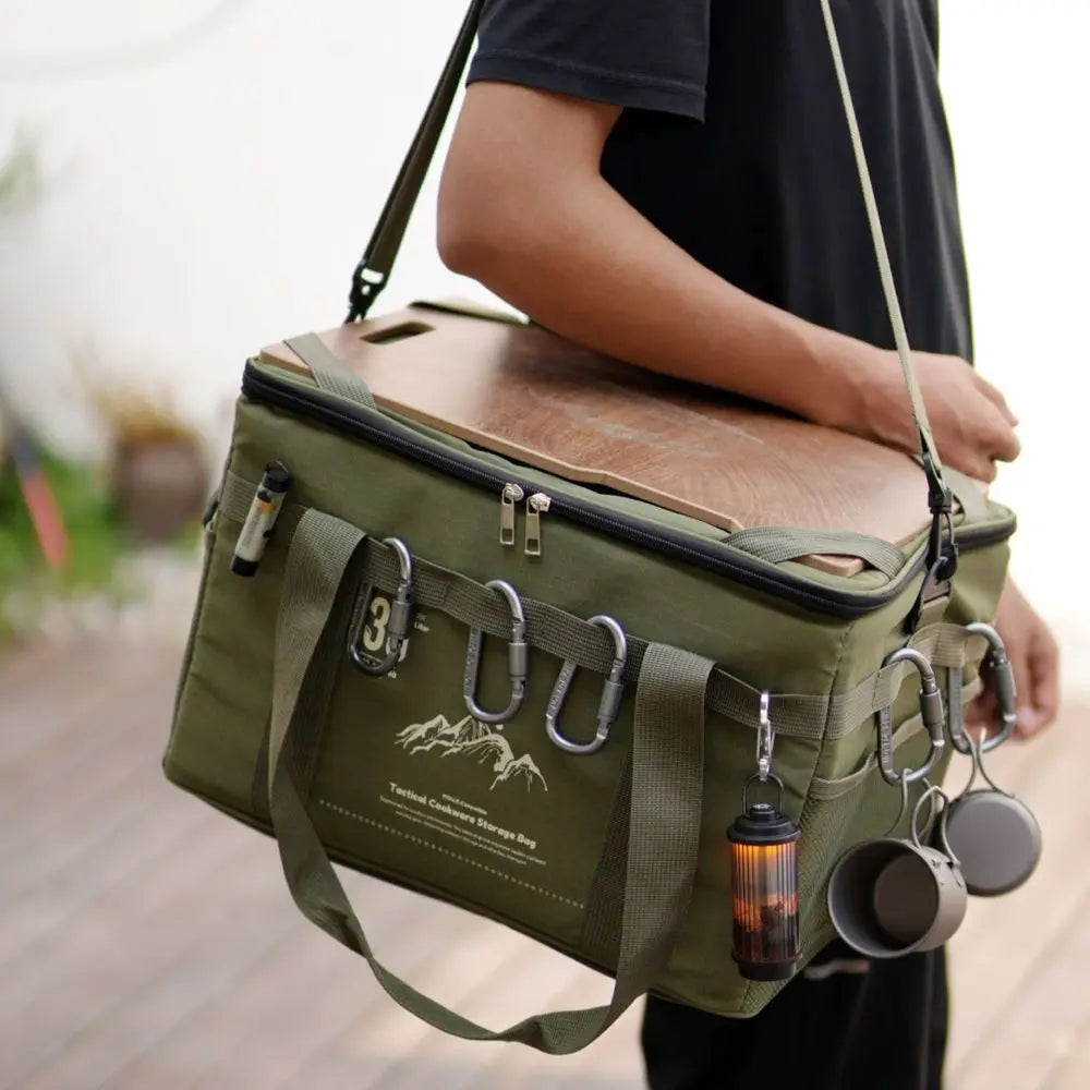 Tactical-Camp Box™ | Borsa Termica Multifunzionale con Tavolo Integrato - Borsa Porta Attrezzatura