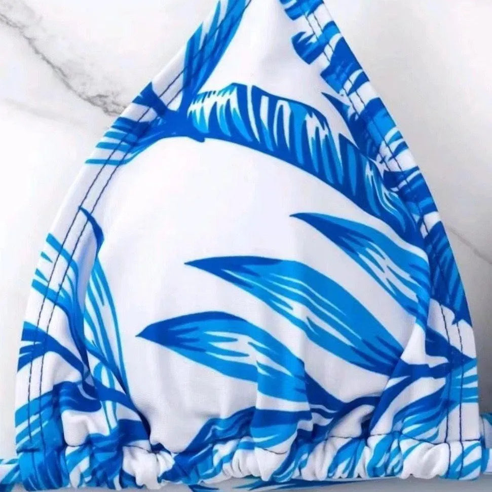 ExoticSet™ | Set 3 Pezzi con Bikini a triangolo e Copricostume Coordinato | Texture Esotica