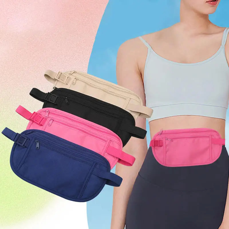 Secure-Travel™ Slim | Marsupio Antifurto Sottile per Soldi e Documenti - Design Discreto per Viaggi e Corsa