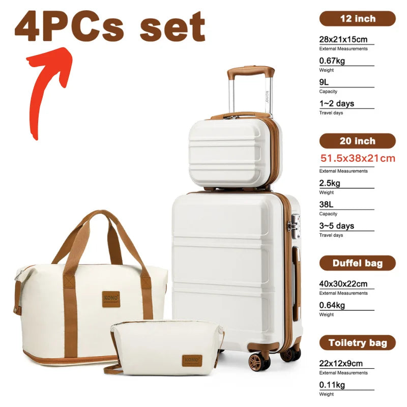 Globtreater™ Set | Kit Bagagli Coordinati Rigidi con Beauty Case e Organizer - Set Valigie Trolley 2/4/6 Pezzi