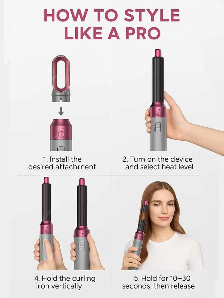GlobTreater™ Air-Stylist Pro | Multistyler 5-in-1 con Custodia Premium in Pelle