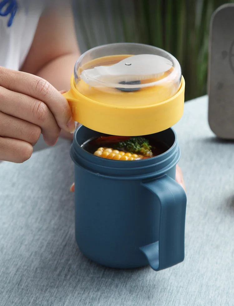 Swift-Soup Cup™ - Comfort | Tazza Termica Ermetica per Zuppa e Colazione - 500ml | con Cucchiaio Integrato e Manico Ergonomico