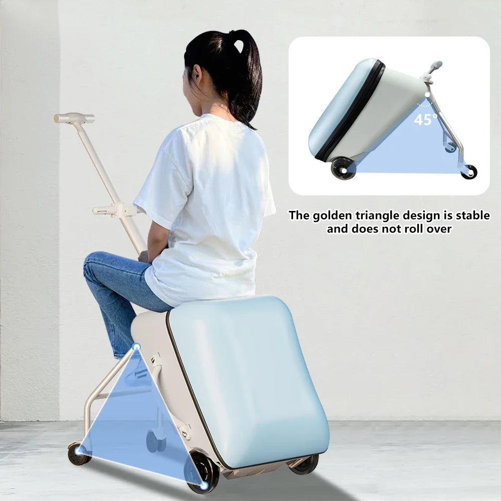 Travel-Kids Case™ | Valigia Trolley Cavalcabile con Seduta Integrata - Ruote Girevoli a 360°
