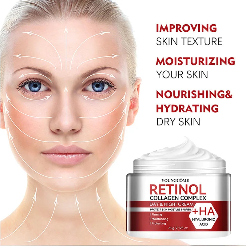 Retinol Collagen Complex™ | Crema Viso Rigenerante Giorno e Notte - Trattamento Intensivo Collagene e Acido Ialuronico