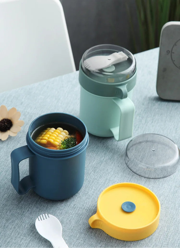 Swift-Soup Cup™ - Comfort | Tazza Termica Ermetica per Zuppa e Colazione - 500ml | con Cucchiaio Integrato e Manico Ergonomico