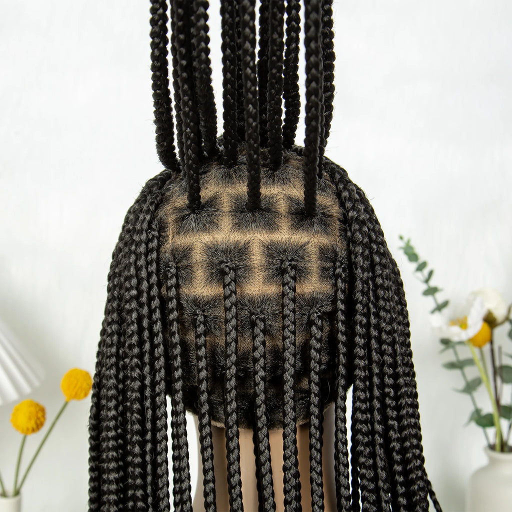CornrowLace™ | Parrucca Intrecciata - Treccine Cornrow con Baby Hair | 90 cm di Lunghezza