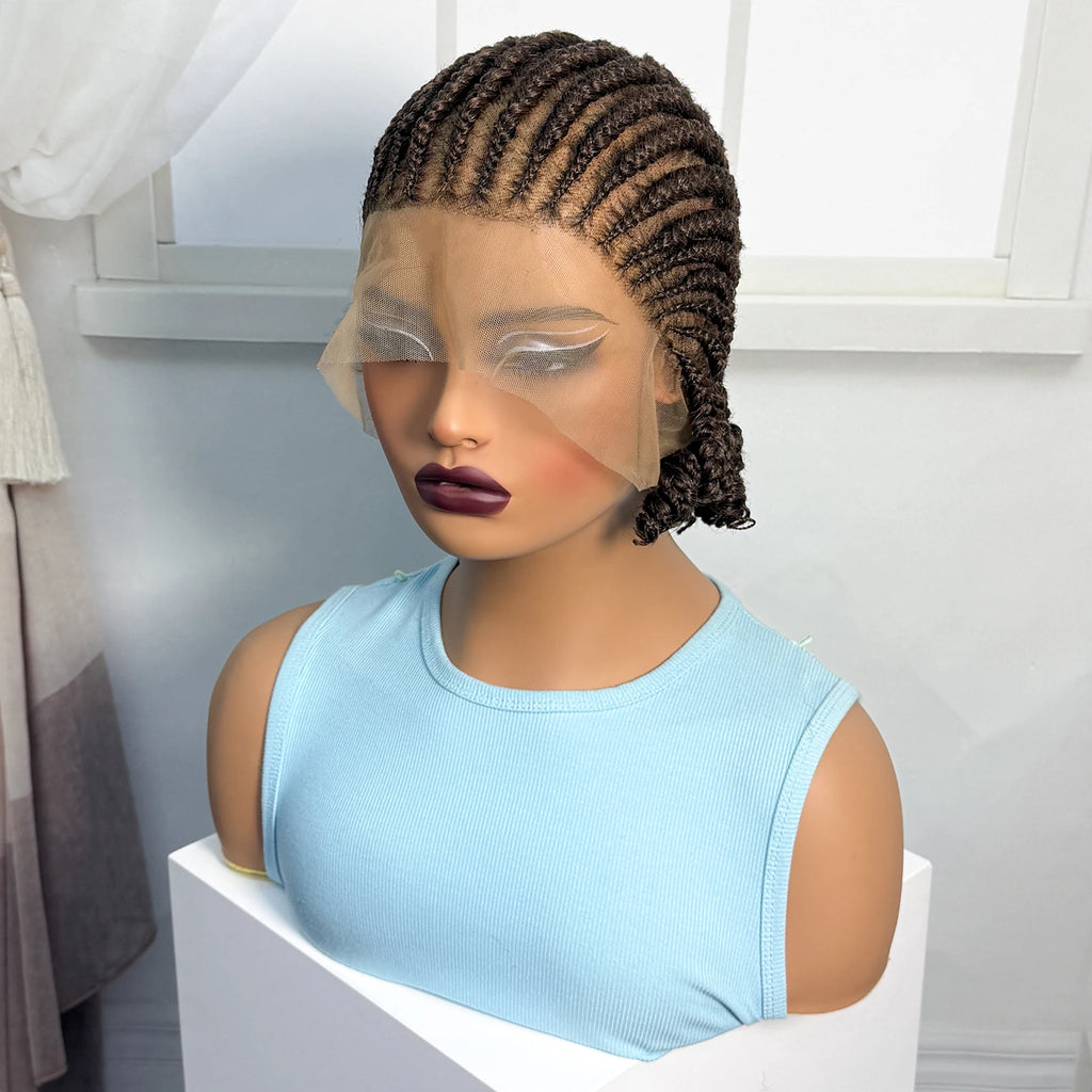 BraidedBob™ | Parrucca Sintetica Premium con Treccine Senza Nodi - Full Lace HD e Baby Hair