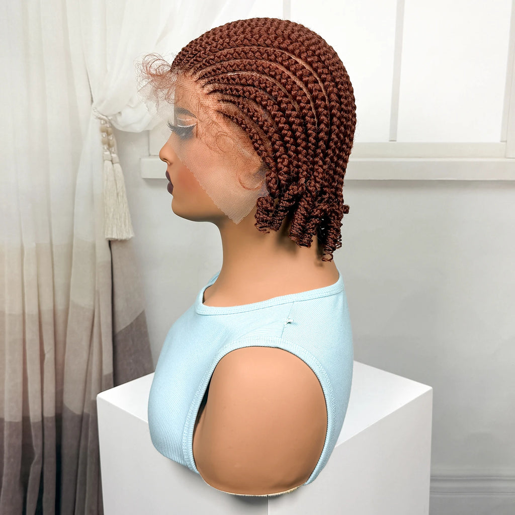 BraidedBob™ | Parrucca Sintetica Premium con Treccine Senza Nodi - Full Lace HD e Baby Hair