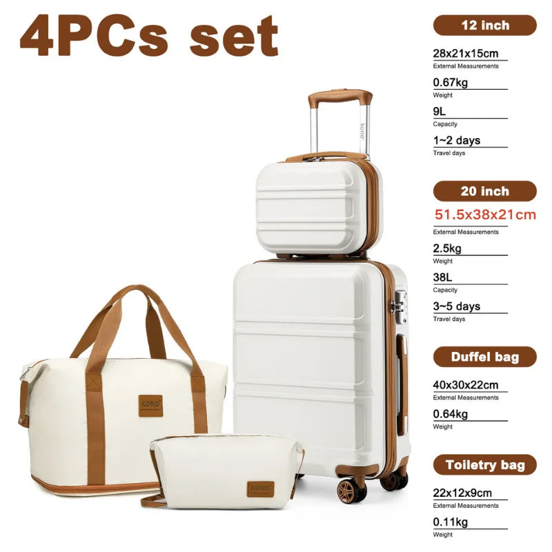 Globtreater™ Set | Kit Bagagli Coordinati Rigidi con Beauty Case e Organizer - Set Valigie Trolley 2/4/6 Pezzi