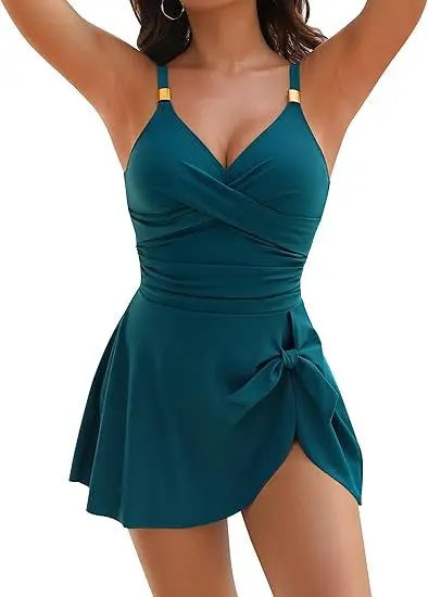 RivieraChic™ | Costume Intero Modellante - Slim Fit | Scollo a V Profondo e Schiena Scoperta