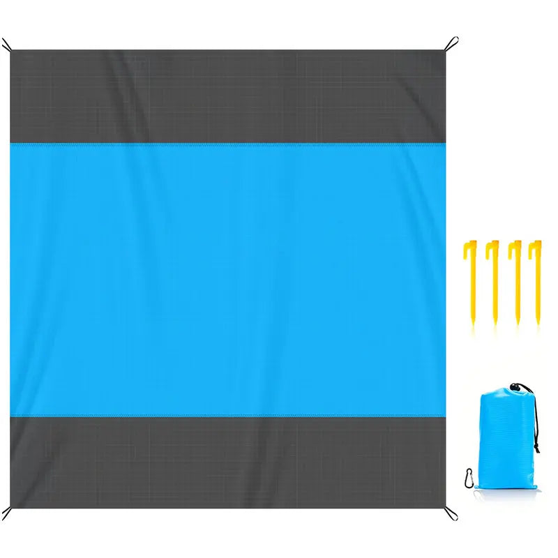 OceanMat SandFree™ | Tappetino da Spiaggia Ultra-Leggero con Picchetti - Antisabbia e Impermeabile