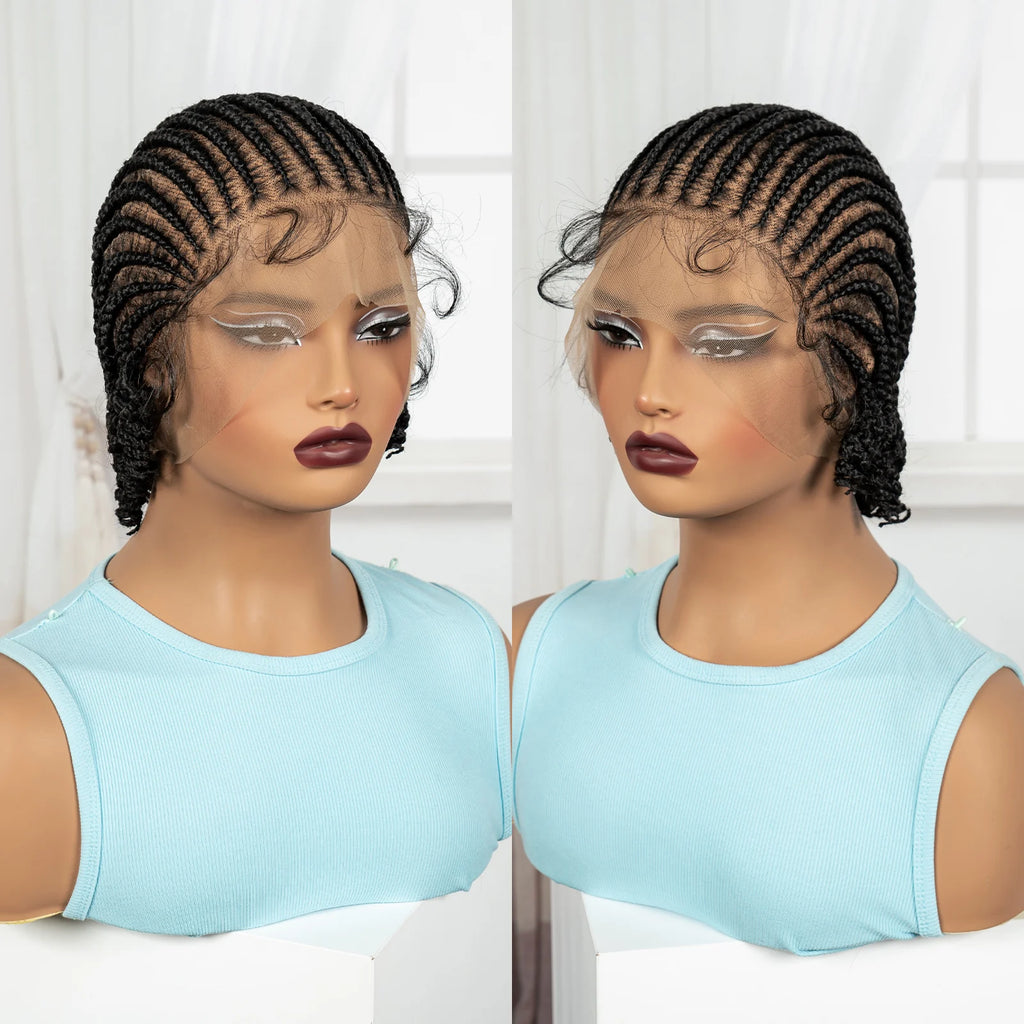 BraidedBob™ | Parrucca Sintetica Premium con Treccine Senza Nodi - Full Lace HD e Baby Hair