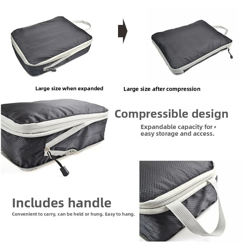 CompressPack™ - Set 3 Organizer Valigia Salvaspazio con Compressione | Organizer Pro