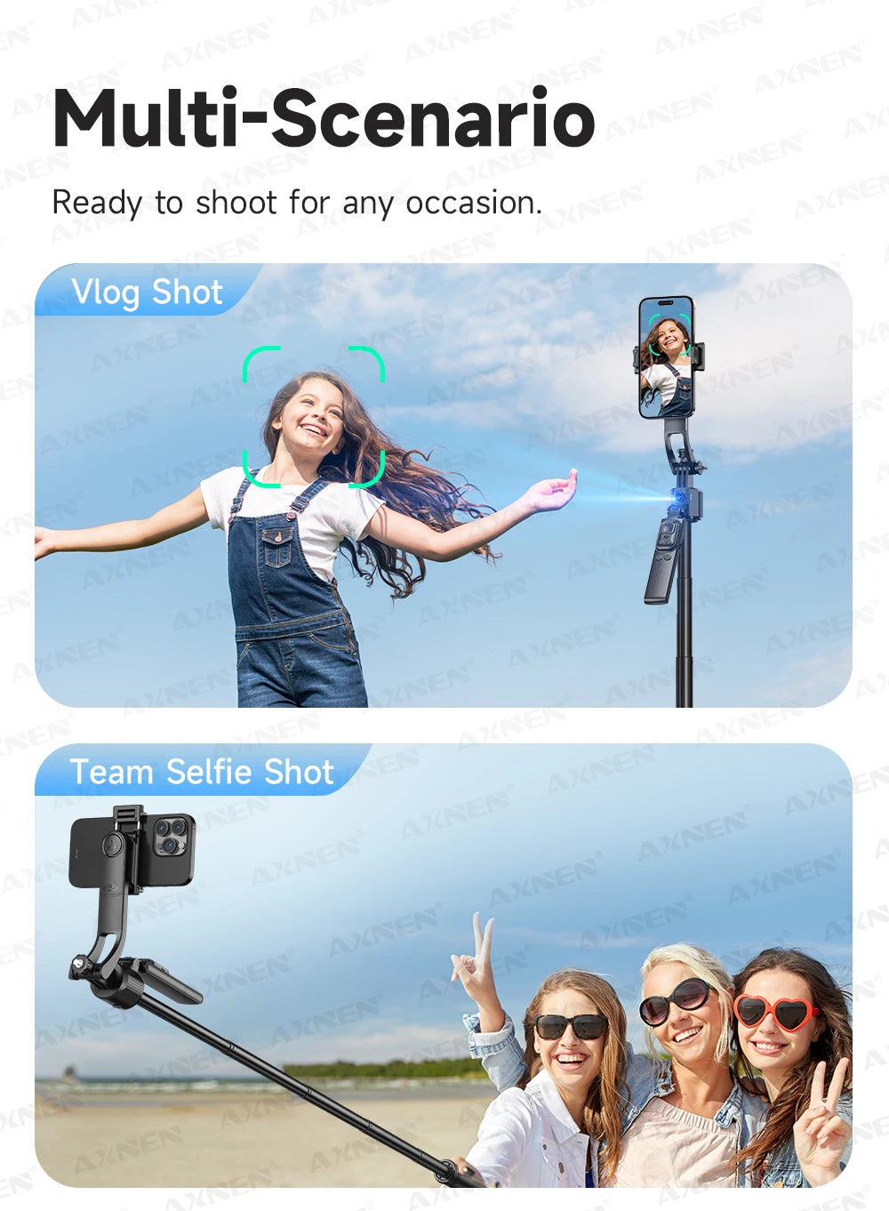 SmartPod AI™ - Treppiede 360° Auto-Rotante con Telecomando TikTok e Stabilizzatore Intelligente | Cameraman Automatico