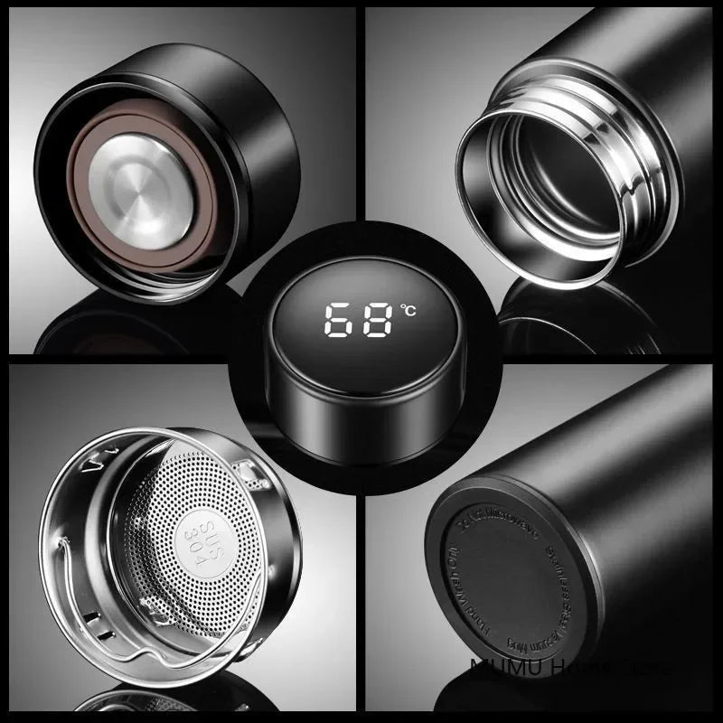 Swift-Smart Thermos™ | Thermos Intelligente 500ml in Acciaio Inox con Filtro Infusore - Display LED Temperatura